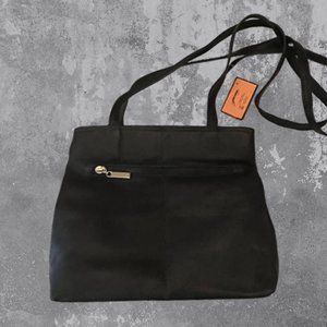 David King Jacara Collection Black leather cross body Purse
